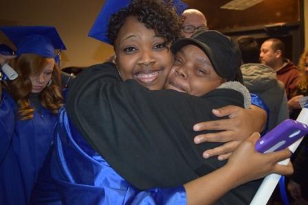 Graduates celebrate their high school equivalency diploma accomplishment at the first graduation ceremony for Workforce Essentials in Davidson County, TN
