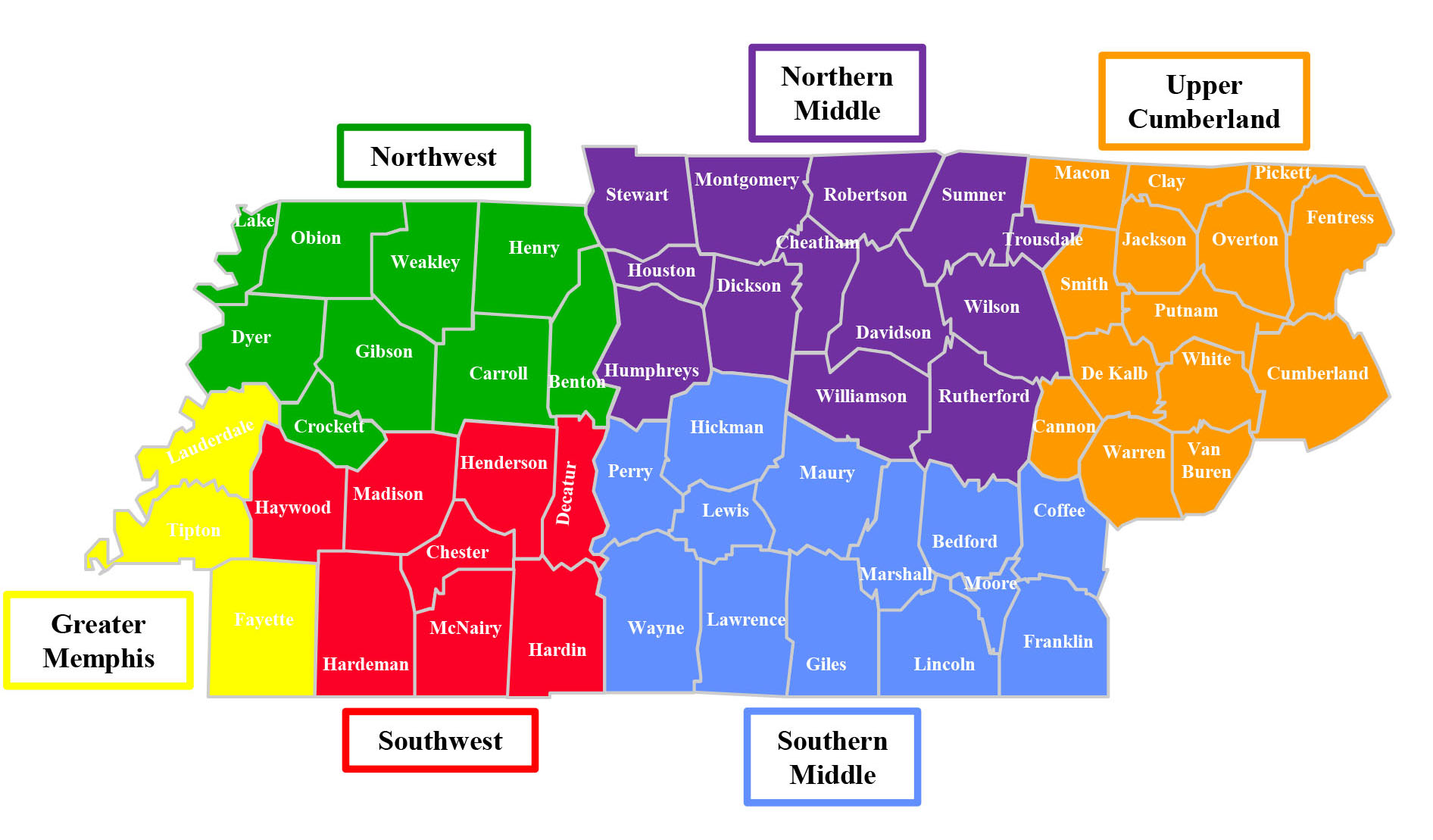 Workforce Essentials Tennessee Map